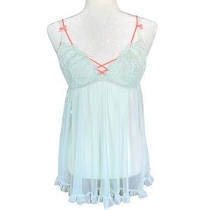 Victoria's Secret Mint Green and Coral Chemise